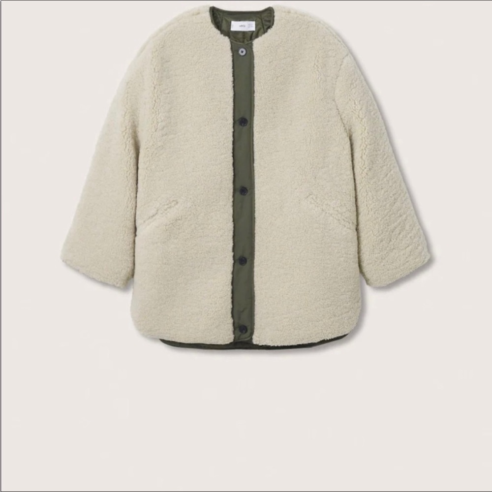 Mango Mixed Faux-Sherpa / Puffer Reversible Coat